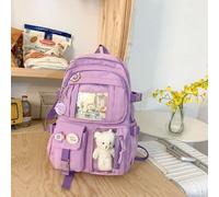 Zaino con graziosi accessori a spilla, ciondolo di peluche, adatto per zaini scolastici, zaini per studenti, zaini per ragazze, zaini da viaggio impermeabili (senza accessori) Questa borsa è dotata di