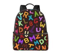 Zaino con lettere colorate per donne e uomini, educazione scolastica, borsa per la scuola per adolescenti, borsa per libri, zaino casual per college, viaggi, lavoro