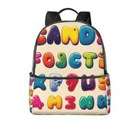 Zaino con lettere numeriche per donne e uomini, educazione per adolescenti, borsa per la scuola, zaino casual per college, viaggi, lavoro