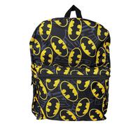 Zaino grande con stampa integrale del logo di Batman da 16 pollici