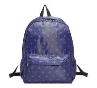 Zaino con motivo a stelle con tasca Borsa a tracolla per la scuola preppy Zaino da viaggio per esterni in nylon versatile di capacità (blu)