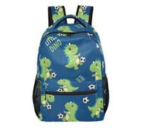 Zaino con motivo alberi blu navy con tasche multiple per scuola e viaggio, Dinosauri Carini Blu, Medium, Zaino casual per la scuola | Zaino grande con versatilità quotidiana, più zone di stoccaggio per brevi viaggi