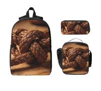 Zaino con nodo in corda da cowboy, set 3 in 1, borsa da viaggio per il pranzo