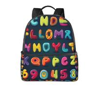 Zaino con numeri carini per donne e uomini, con lettere, per adolescenti, borsa per la scuola, zaino casual per college, viaggi, lavoro