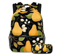 Zaino con pera del Ringraziamento con astuccio, set di 2 zaini per bambini per ragazzi ragazze adolescenti - Borsa da viaggio per studenti, Multicolore#05, B:29.4x20x40cm P:19x7.5x3.8cm, Zaini