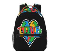 Zaino con puzzle LOVE per la sensibilizzazione sull'autismo, borsa per lapt