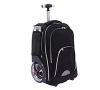 Zaino con ruote, trolley nero, borsa per la scuola, 33 x 25 x 49 cm, bagaglio a mano, zaini, borse da viaggio, scuola, trolley a ruote, telescopico, design cabina, bagaglio per viaggi, scuola e