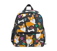 Zaino con simpatico cane in stile cartone animato, con targhetta per nome, mini zaino scolastico per bambini, zaino prescolare per ragazze, Carino Cartoon Cani Posa, 3-5 Years, Zaini Carino