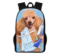 Zaino con stampa 3D a forma di cane carino per bambini, per la scuola, per ragazze, zaino da esterno, Dog2, One Size