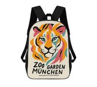 Zaino con stampa 3D Vintage Zoo Poster Borsa da scuola leggera per bambini, ideale per viaggi e lezioni, per studenti universitari e colleghi, Stile-6, 17"