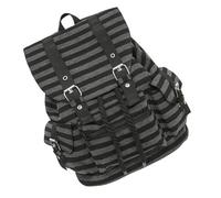 Zaino con stampa a righe per donne e ragazze, zaino da viaggio, portafoglio, zaino casual per computer portatile, college, scuola media, borse per libri, borsa preppy, Nero , Mass Beauty