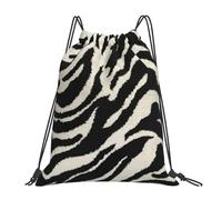 Zaino con stampa animalier zebrata con coulisse, borsa per palestra, viaggi, yoga, spiaggia, zaino per uomo e donna