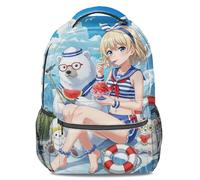 Zaino con stampa anime gelato, zaino carino per ragazze anime, zaino cultura giapponese, zaino da viaggio per adolescenti, Colore 4, L