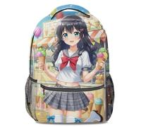 Zaino con stampa anime gelato, zaino carino per ragazze anime, zaino cultura giapponese, zaino da viaggio per adolescenti, Colore 2, L