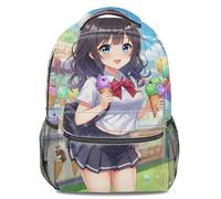 Zaino con stampa anime gelato, zaino carino per ragazze anime, zaino cultura giapponese, zaino da viaggio per adolescenti, Colore 1, L