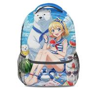 Zaino con stampa anime gelato, zaino carino per ragazze anime, zaino cultura giapponese, zaino da viaggio per adolescenti, Colore 5, L