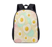 Zaino con stampa di uova fritte e nuvole, 43 cm, per scuola, bambini, adolescenti, borsa per computer portatile geometrica, 05, L, Minimalista