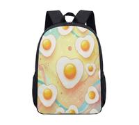 Zaino con stampa di uova fritte e nuvole, 43 cm, per scuola, bambini, adolescenti, borsa per computer portatile geometrica, 04, L, Minimalista