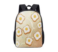 Zaino con stampa di uova fritte e nuvole, 43 cm, per scuola, bambini, adolescenti, borsa per computer portatile geometrica, 06, L, Minimalista