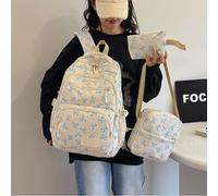 Zaino con stampa fiocco da 3 pezzi/set con borsa a tracolla e borsa piccola con fiocco per studenti Zaino semplice per bambini di età media elementare