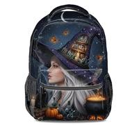 Zaino con stampa libro degli incantesimi delle streghe scure, motivo pozione alchimica, zaino casual alla moda da viaggio per adolescenti e adulti, Stampa 1, 16
