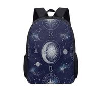Zaino con stampa mistica di sole e luna e costellazione di 43,2 cm celeste cielo notturno vintage illustrazione zaino per la scuola per bambini adolescenti, 06, L, Minimalista