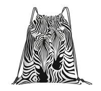 Zaino con stampa zebrata astratta con coulisse, per palestra, viaggi, yoga, spiaggia, zaino per uomo e donna