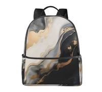Zaino con texture marmo nero grigio per donne e uomini astratto borsa per la scuola adolescente Bookbag Casual Daypack per università viaggi lavoro