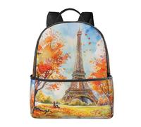 Zaino con Torre Eiffel ad acquerello, per donne e uomini, autunno e Parigi, borsa per la scuola per adolescenti, borsa per libri, casual, per college, viaggi, lavoro