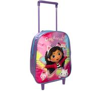Zaino con trolley Gabby's Dollhouse borsa per la scuola asilo materna zainetto 28 cm con ruote e manico allungabile