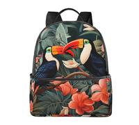 Zaino con tucano della giungla tropicale, per donne e uomini, con pappagallo, per adolescenti, borsa per la scuola, zaino casual per college, viaggi, lavoro