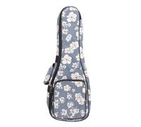 Zaino custodia per ukulele con motivo floreale di ibisco hawaiano, borsa imbottita spessa, grande capacità, design con doppia cerniera, cinghie regolabili per riporre e viaggiare (21 pollici) (23 (26