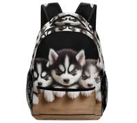 Zaino Cute Baby Siberian Husky Puppy Daypack Unisex Zaino Da Scuola Resistente Backpack Per Viaggio Scuola Notebook