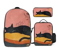 Zaino da 3 pezzi per donne e uomini, leggero, casual, borsa a tracolla, set con borsa termica per il pranzo e astuccio organizer per dormire sul cuscino