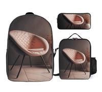 Zaino da 3 pezzi per donne e uomini, leggero, casual, borsa a tracolla, set con borsa termica per il pranzo e astuccio, organizer in stile moderno