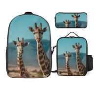 Zaino da 3 pezzi per donne e uomini, leggero, casual, borsa a tracolla, set con borsa termica per il pranzo e astuccio organizer sulla prateria