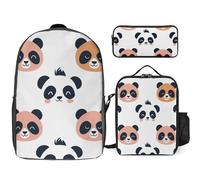 Zaino da 3 pezzi per donne e uomini, leggero, casual, borsa a tracolla, set con borsa termica per il pranzo e astuccio, organizer dal design piatto