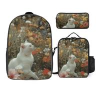 Zaino da 3 pezzi per donne e uomini, leggero, casual, borsa a tracolla, set con borsa termica per il pranzo e astuccio organizer per giocare in giardino