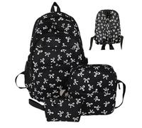 Zaino da 3 pezzi/set scolastico di capacità di capacità di bow school borse con sacca per libri con cerniera multi-tasca con cinturino regolabile per i regali per ragazze adolescent