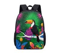 Zaino da 43 cm con papillon rosso vibrante tucano tropicale borsa per computer portatile borsa per laptop con motivo floreale esotico, 04, L, Minimalista