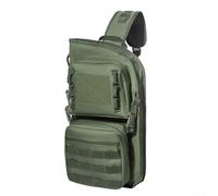 Zaino da allenamento a spalla singola con tasca superiore e cinghia MOLLE inferiore per una configurazione pronta per la missione (verde)