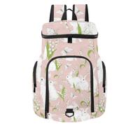 Zaino da basket, borsa sportiva con scomparto per palline e scarpe per calcio, calcio, pallavolo, nuoto, palestra, viaggi, coniglietto con gigli della valle farfalla