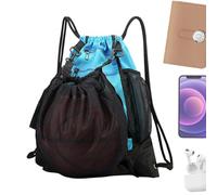 Zaino da basket con borsa a rete, borsa da ginnastica pieghevole per zaino da calcio, zaino pieghevole per palestra, borsa sportiva da saccheggio di grande capacità per yoga, escursioni, ca