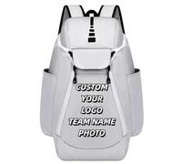 Zaino Da Basket Personalizzato Di Grande Capacità Logo Personalizzato Outdoor Borsa Da Allenamento Multifunzionale Stampa Numero Sport Pallacanestro Borsa Calcio White,32 * 23 * 47cm
