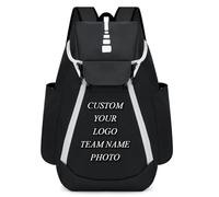 Zaino Da Basket Personalizzato Di Grande Capacità Logo Personalizzato Outdoor Borsa Da Allenamento Multifunzionale Stampa Numero Sport Pallacanestro Borsa Calcio Black,32 * 23 * 47cm