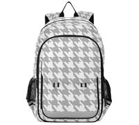Zaino da campeggio per bambini ragazzi 8-12: librerie regolabili per ragazzi e ragazze di 5° grado in colori assortiti - Classica Grigio Grigio Bianco Pied de Poule