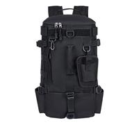 Zaino da con supporto per canna da, con porta canna da, impermeabile, con scomparto per esca, per campeggio, fine settimana, kayak, caccia ed escursioni, Nero, vedi descrizione