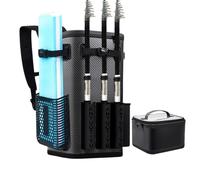 Zaino da con supporto per canna da, impermeabile, per esterni, grande organizer per attrezzi da 49 litri, versatile porta attrezzi da, zaino multi-tasca regolabile per lago o fiume T