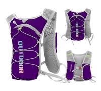 Zaino da corsa per l'idratazione, leggero, da donna, compatibile con sacca d'acqua da 1,5 l, funzionale e riflettente, per ciclismo, escursionismo, maratona (viola, taglia unica)