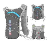 Zaino da corsa per l'idratazione, leggero, da donna, compatibile con sacca d'acqua da 1,5 l, funzionale e riflettente, per ciclismo, escursionismo, maratona (colore grigio, taglia unica)